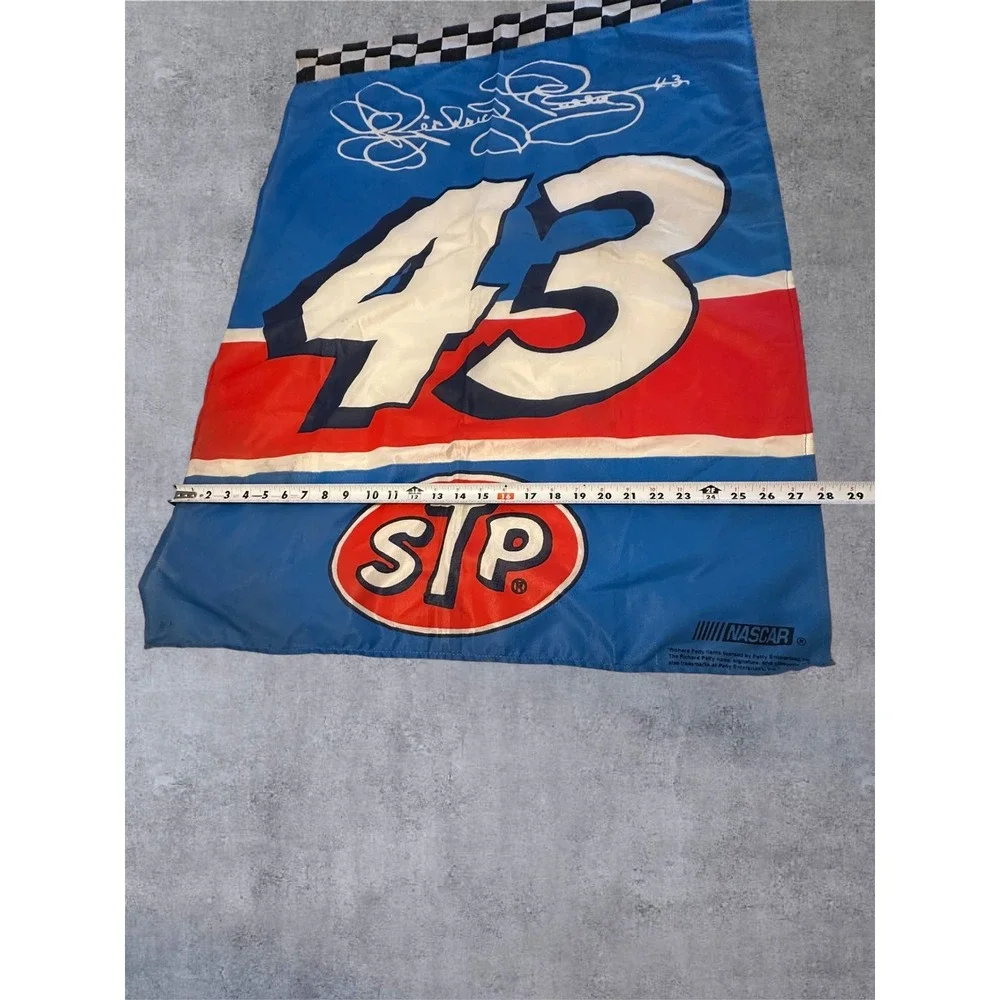 HTF Vintage 90's NASCAR Richard Petty Flag Blue STP #43 Racing 40x28 Banner